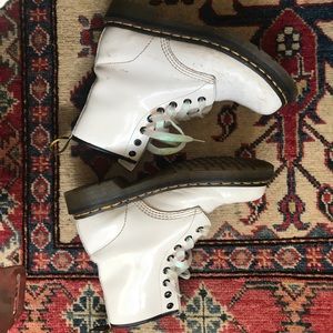 white dr marten boots